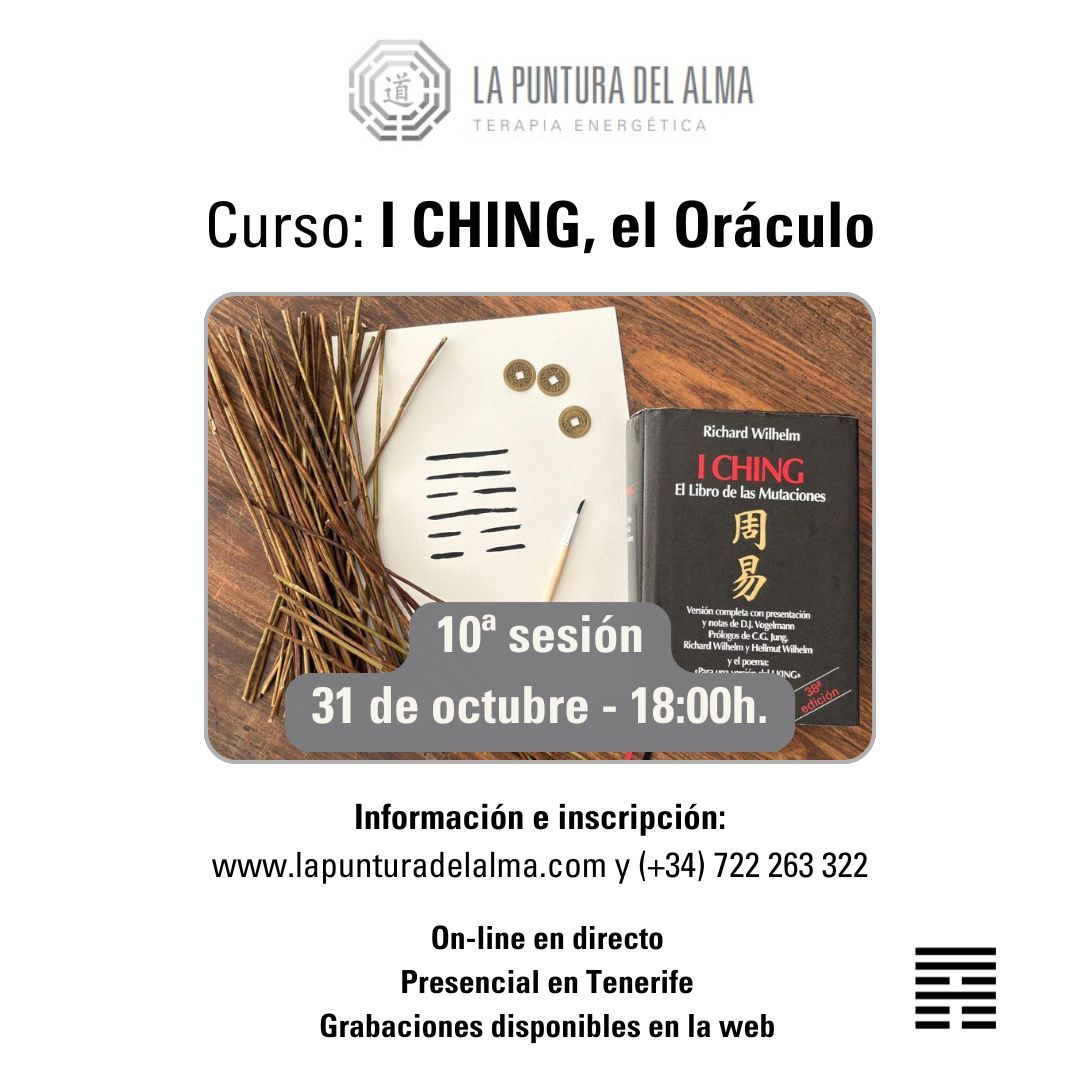 Cartel Curso I Ching El Oráculo 6 sesión