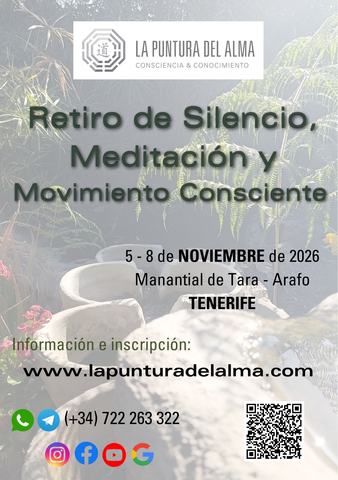 retiro noviembre 26 silencio meditación Flyer A5